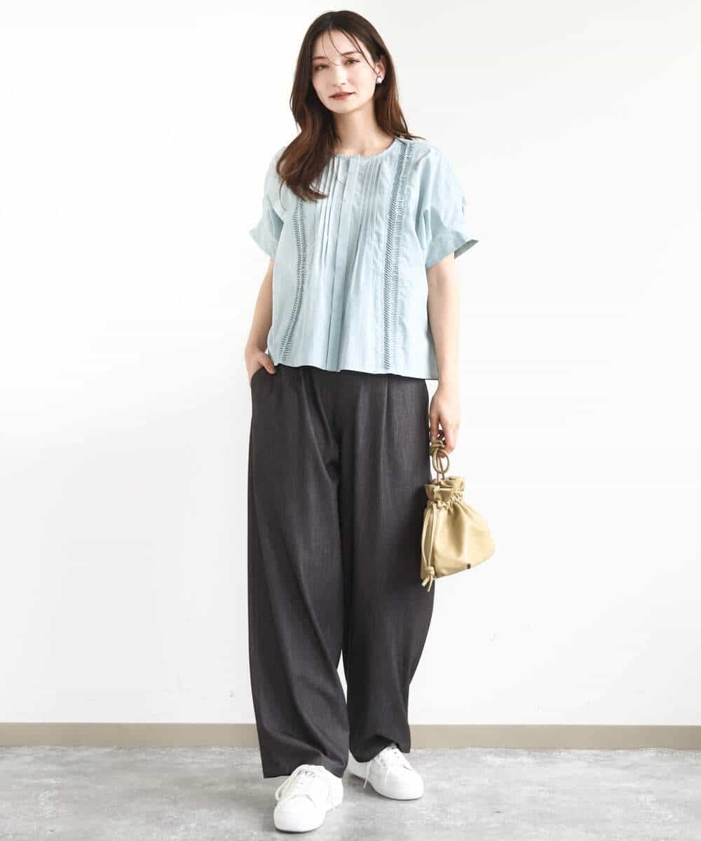 FKLJA80150 MK MICHEL KLEIN(MK ミッシェルクラン) ソフトデニムライクバレルパンツ/洗える ネイビー