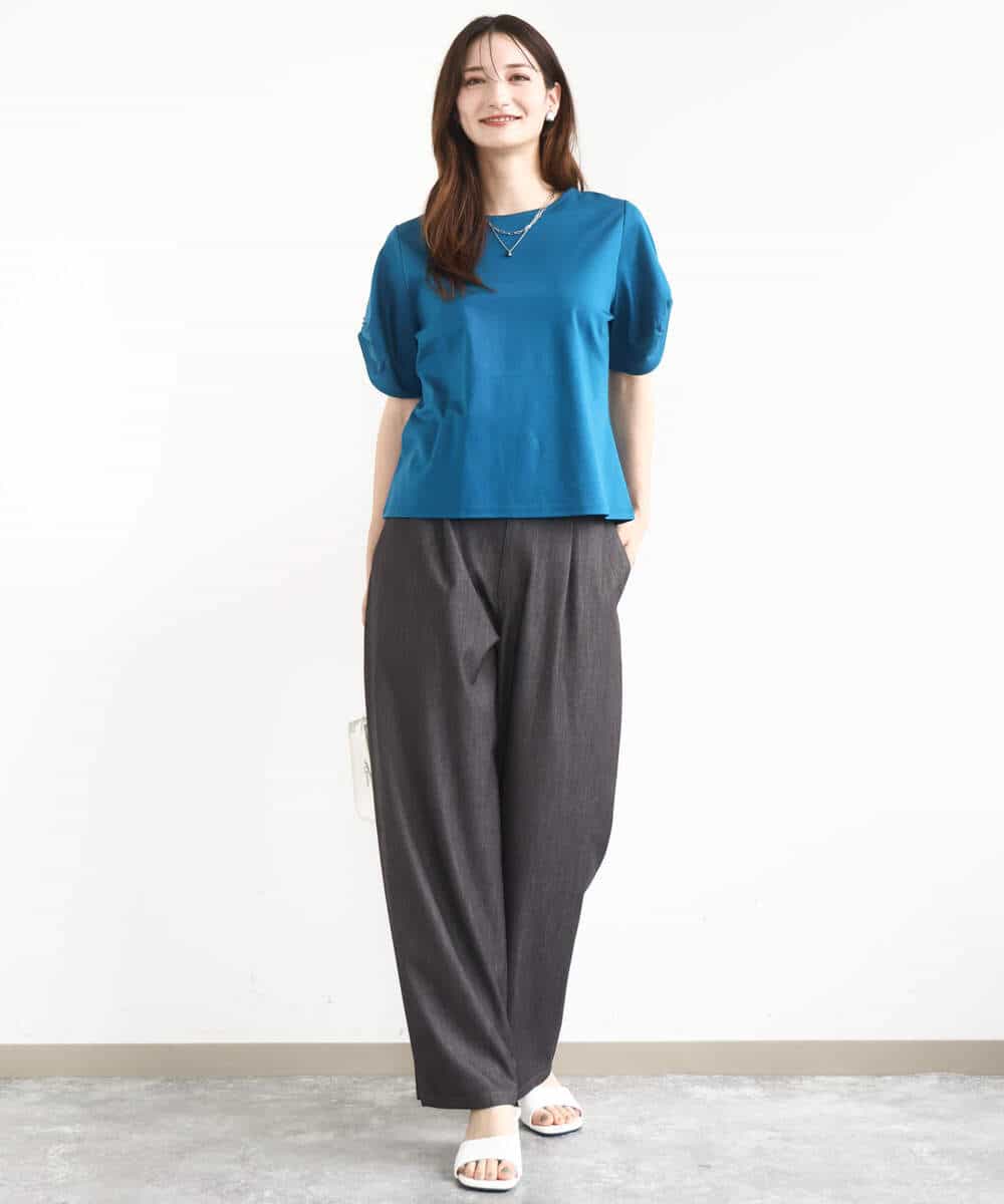 FKLJA80150 MK MICHEL KLEIN(MK ミッシェルクラン) ソフトデニムライクバレルパンツ/洗える ネイビー