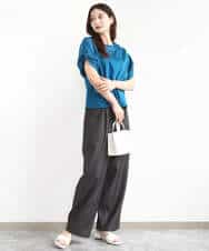 FKLJA80150 MK MICHEL KLEIN(MK ミッシェルクラン) ソフトデニムライクバレルパンツ/洗える ネイビー