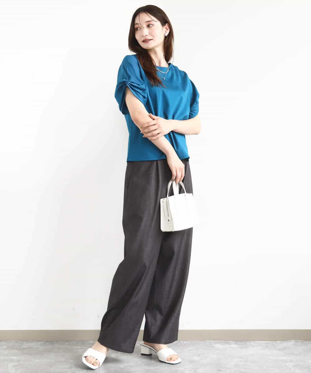 FKLJA80150 MK MICHEL KLEIN(MK ミッシェルクラン) ソフトデニムライクバレルパンツ/洗える ネイビー