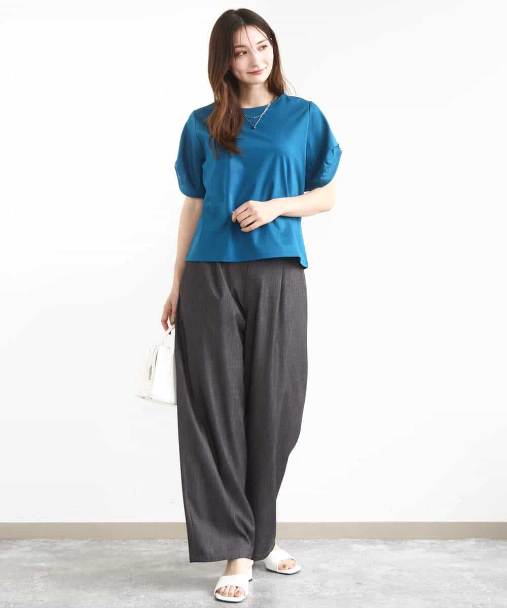 FKLJA80150 MK MICHEL KLEIN(MK ミッシェルクラン) ソフトデニムライクバレルパンツ/洗える ネイビー
