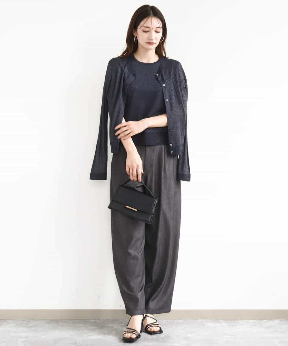 FKLJA80150 MK MICHEL KLEIN(MK ミッシェルクラン) ソフトデニムライクバレルパンツ/洗える ネイビー