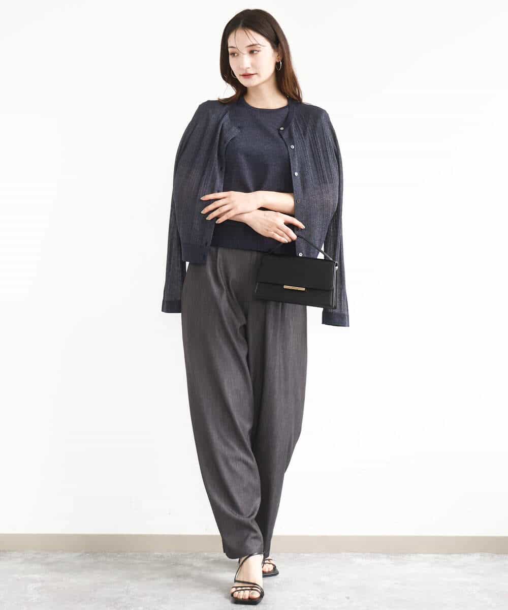 FKLJA80150 MK MICHEL KLEIN(MK ミッシェルクラン) ソフトデニムライクバレルパンツ/洗える ネイビー