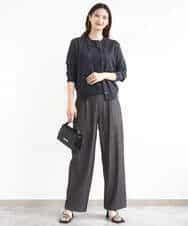FKLJA80150 MK MICHEL KLEIN(MK ミッシェルクラン) ソフトデニムライクバレルパンツ/洗える ネイビー