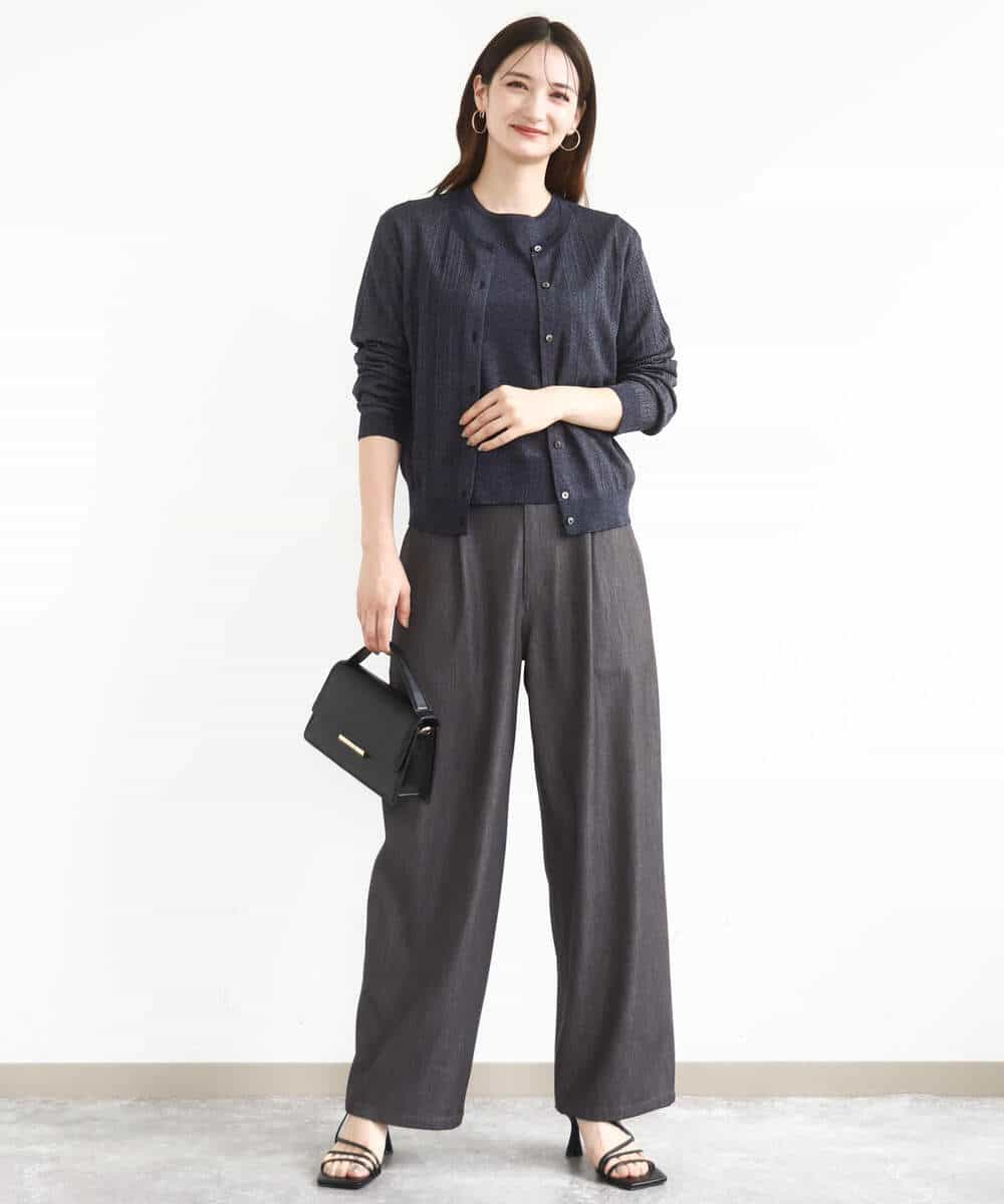 FKLJA80150 MK MICHEL KLEIN(MK ミッシェルクラン) ソフトデニムライクバレルパンツ/洗える ネイビー