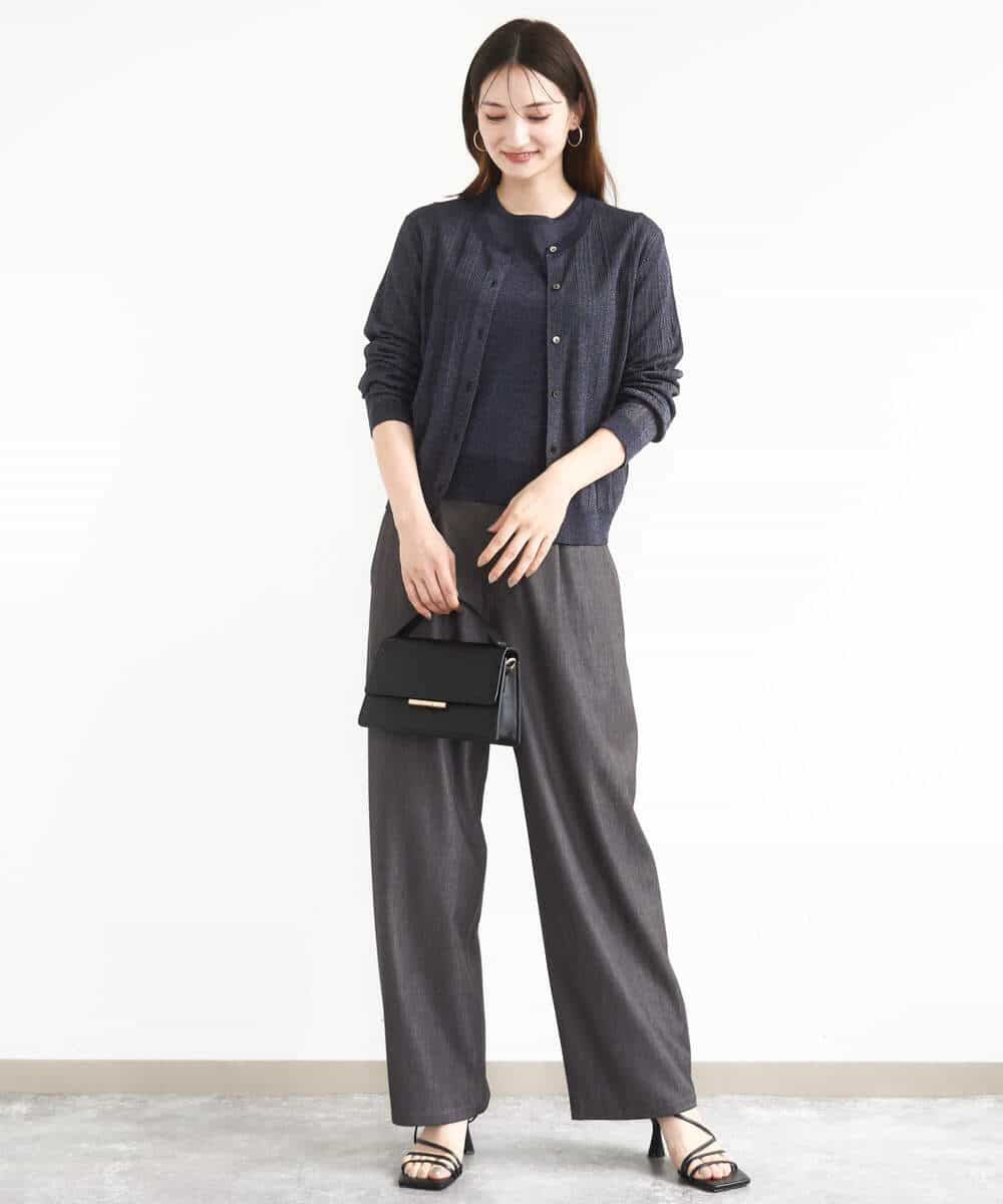 FKLJA80150 MK MICHEL KLEIN(MK ミッシェルクラン) ソフトデニムライクバレルパンツ/洗える ネイビー
