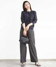 FKLJA80150 MK MICHEL KLEIN(MK ミッシェルクラン) ソフトデニムライクバレルパンツ/洗える ネイビー