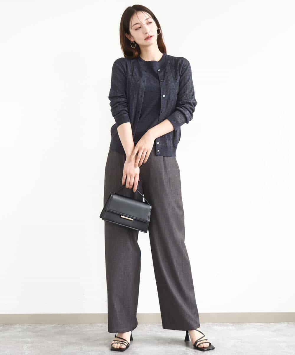 FKLJA80150 MK MICHEL KLEIN(MK ミッシェルクラン) ソフトデニムライクバレルパンツ/洗える ネイビー