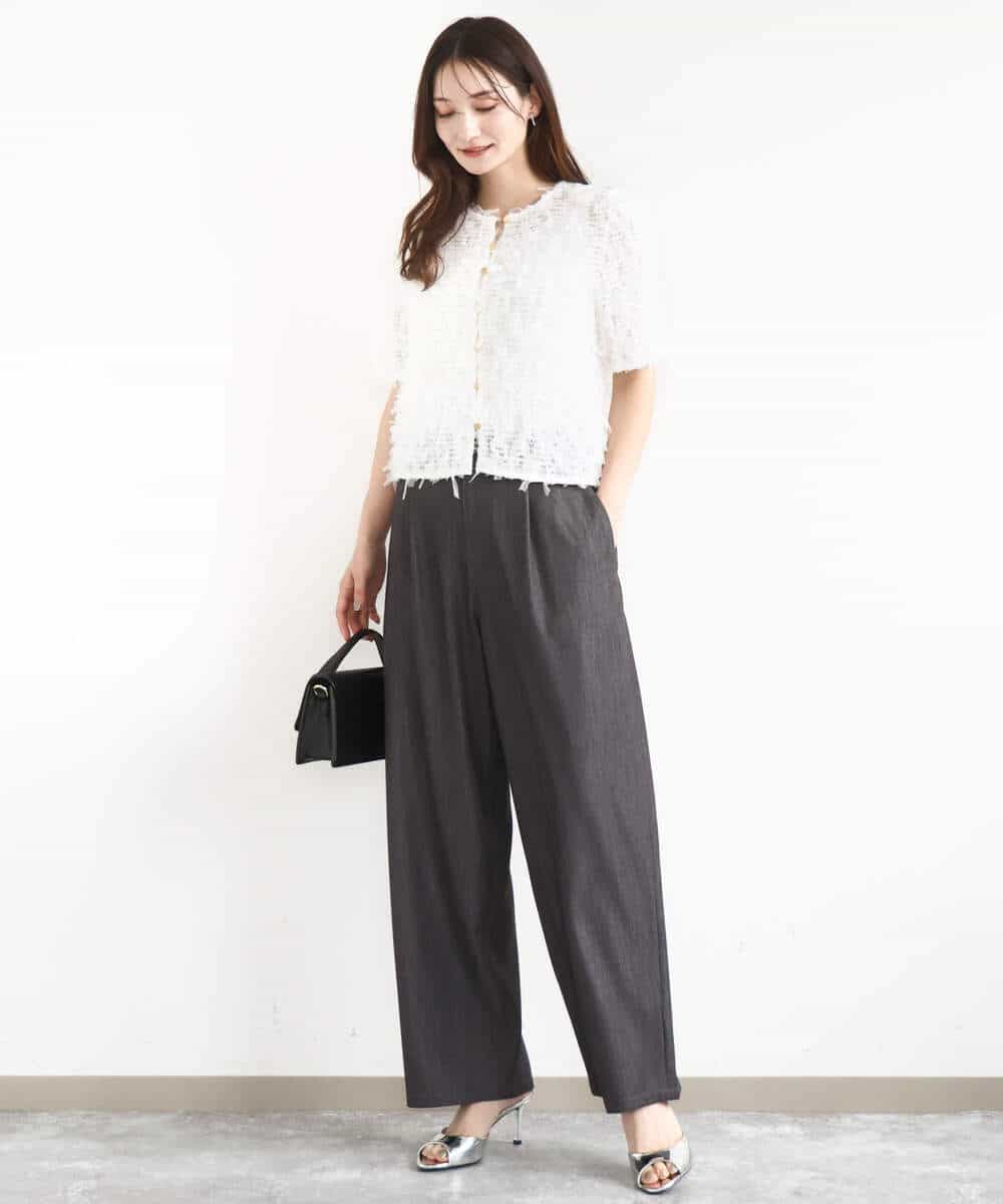 FKLJA80150 MK MICHEL KLEIN(MK ミッシェルクラン) ソフトデニムライクバレルパンツ/洗える ネイビー
