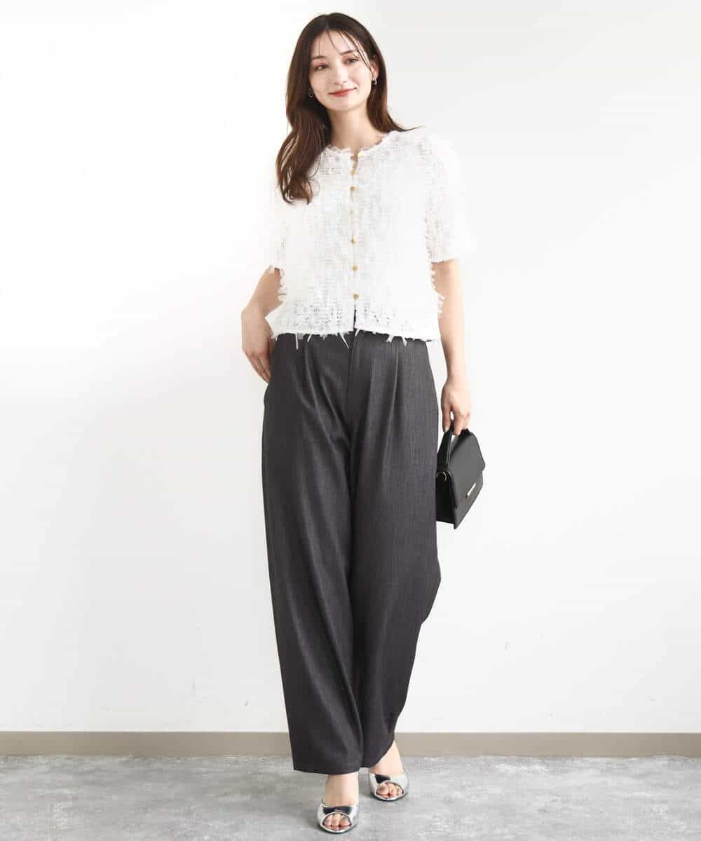FKLJA80150 MK MICHEL KLEIN(MK ミッシェルクラン) ソフトデニムライクバレルパンツ/洗える ネイビー
