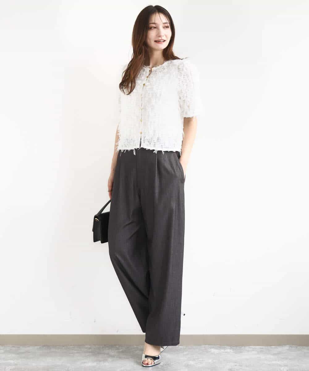 FKLJA80150 MK MICHEL KLEIN(MK ミッシェルクラン) ソフトデニムライクバレルパンツ/洗える ネイビー