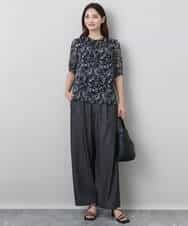 FKLJA80150 MK MICHEL KLEIN(MK ミッシェルクラン) ソフトデニムライクバレルパンツ/洗える ネイビー