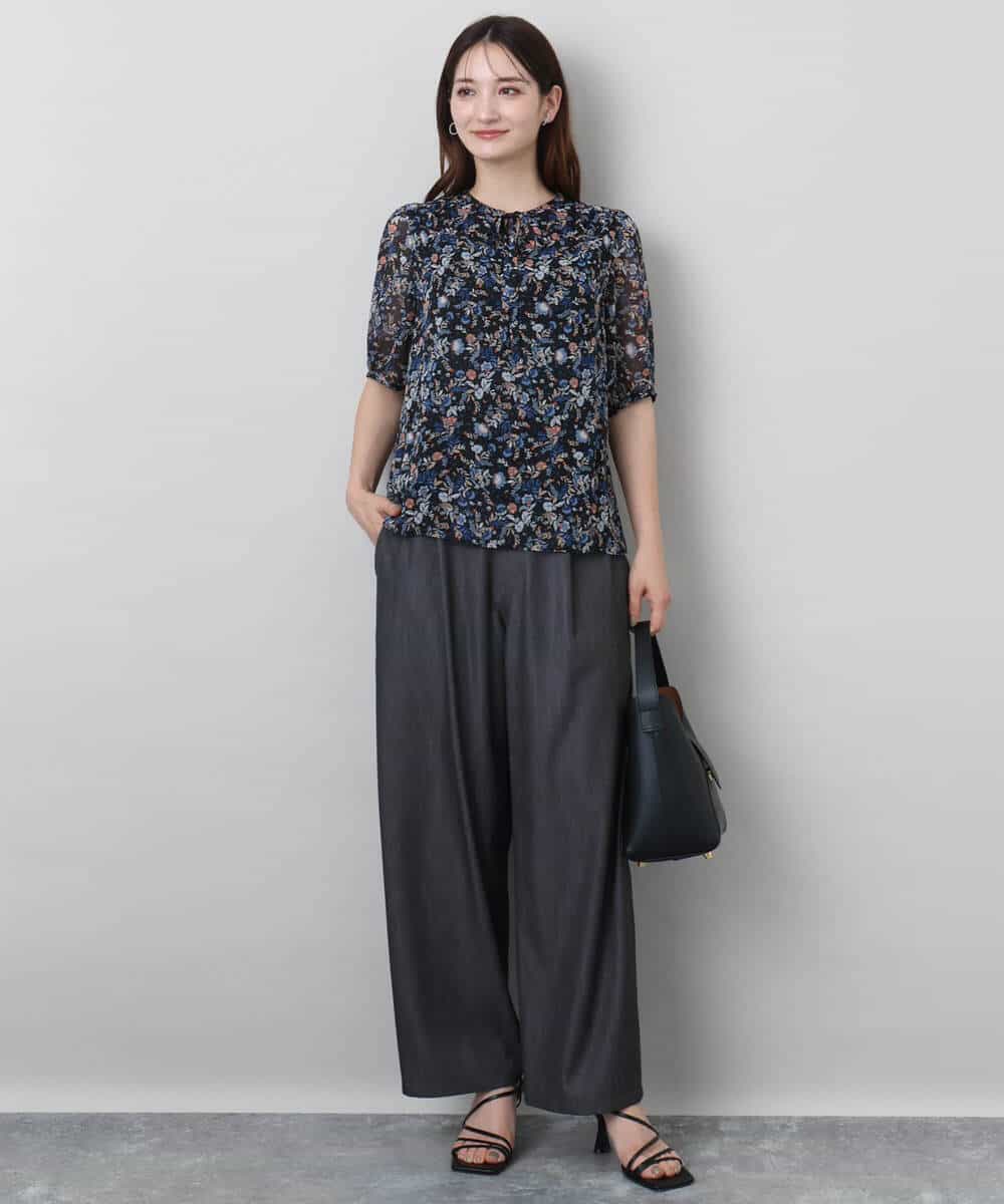 FKLJA80150 MK MICHEL KLEIN(MK ミッシェルクラン) ソフトデニムライクバレルパンツ/洗える ネイビー