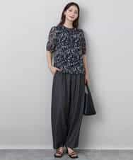 FKLJA80150 MK MICHEL KLEIN(MK ミッシェルクラン) ソフトデニムライクバレルパンツ/洗える ネイビー