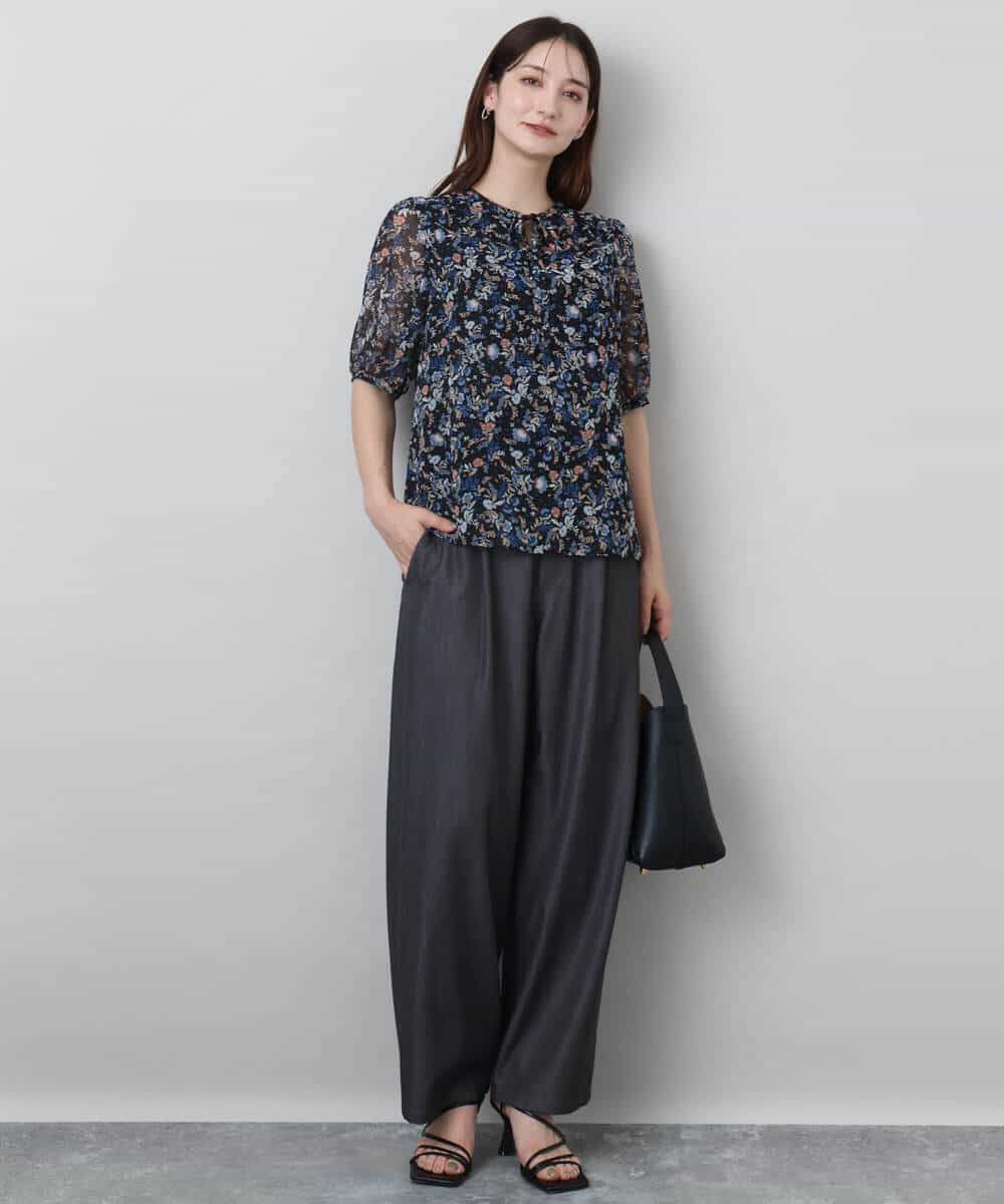 FKLJA80150 MK MICHEL KLEIN(MK ミッシェルクラン) ソフトデニムライクバレルパンツ/洗える ネイビー