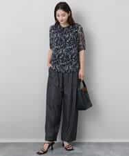 FKLJA80150 MK MICHEL KLEIN(MK ミッシェルクラン) ソフトデニムライクバレルパンツ/洗える ネイビー