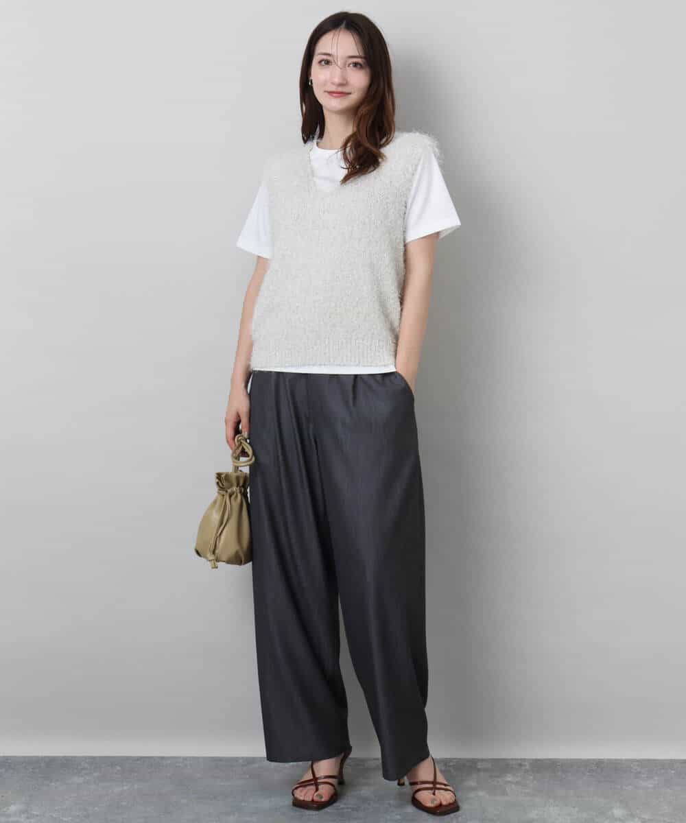 FKLJA80150 MK MICHEL KLEIN(MK ミッシェルクラン) ソフトデニムライクバレルパンツ/洗える ネイビー