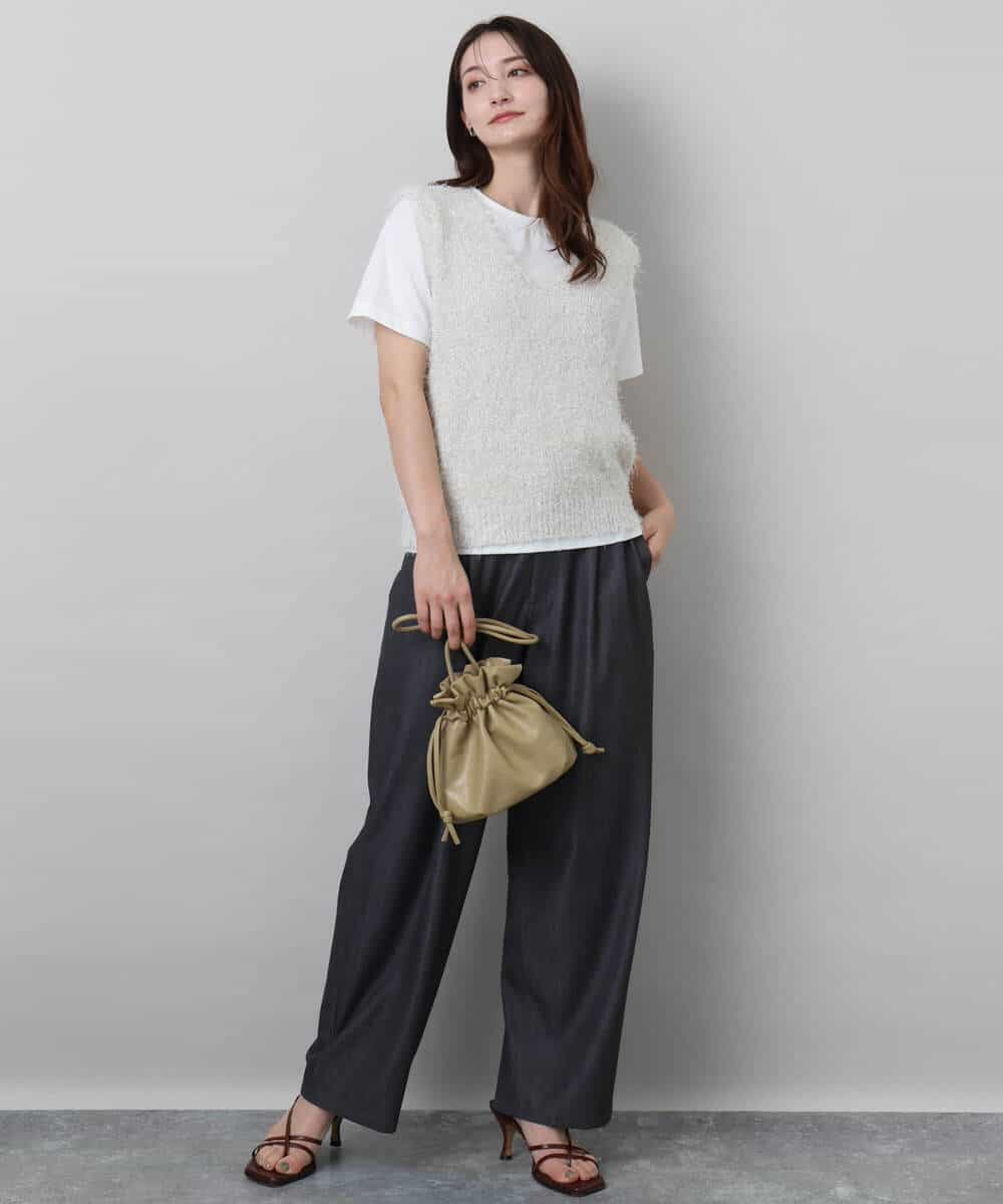 FKLJA80150 MK MICHEL KLEIN(MK ミッシェルクラン) ソフトデニムライクバレルパンツ/洗える ネイビー