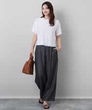 FKLJA80150 MK MICHEL KLEIN(MK ミッシェルクラン) ソフトデニムライクバレルパンツ/洗える ネイビー