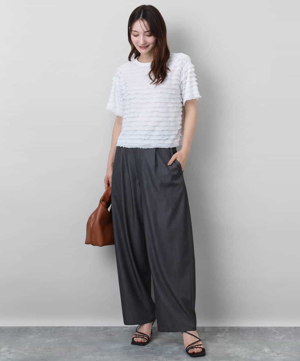 FKLJA80150 MK MICHEL KLEIN(MK ミッシェルクラン) ソフトデニムライクバレルパンツ/洗える ネイビー