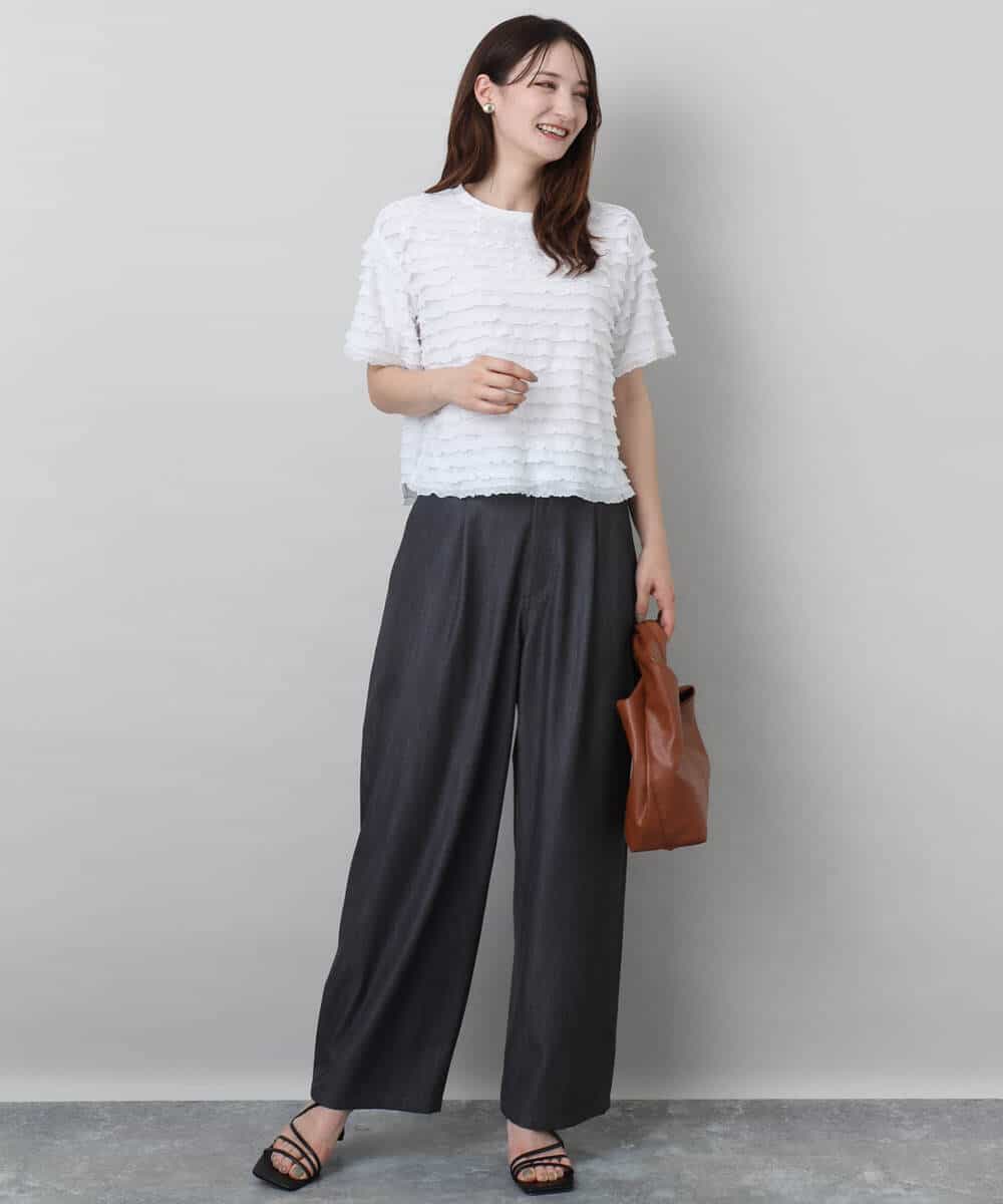 FKLJA80150 MK MICHEL KLEIN(MK ミッシェルクラン) ソフトデニムライクバレルパンツ/洗える ネイビー
