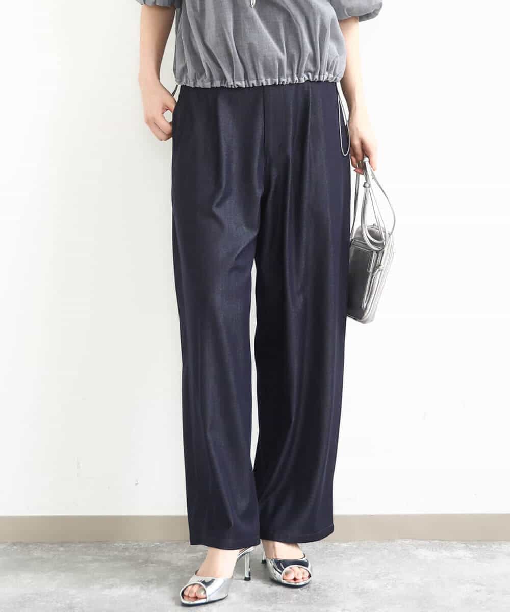 FKLJA80150 MK MICHEL KLEIN(MK ミッシェルクラン) ソフトデニムライクバレルパンツ/洗える ネイビー