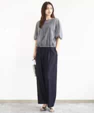 FKLJA80150 MK MICHEL KLEIN(MK ミッシェルクラン) ソフトデニムライクバレルパンツ/洗える ネイビー