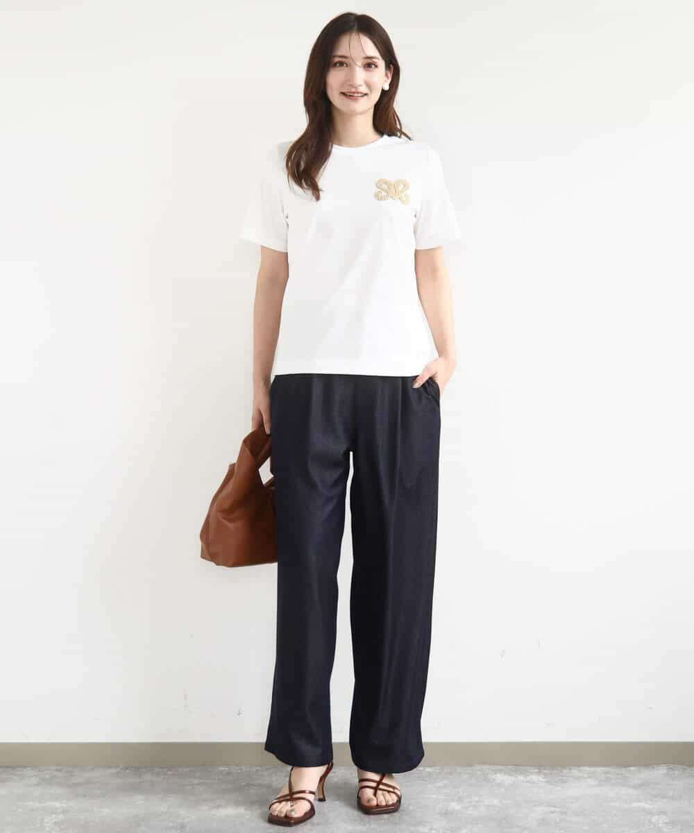 FKLJA80150 MK MICHEL KLEIN(MK ミッシェルクラン) ソフトデニムライクバレルパンツ/洗える ネイビー