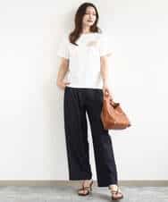 FKLJA80150 MK MICHEL KLEIN(MK ミッシェルクラン) ソフトデニムライクバレルパンツ/洗える ネイビー