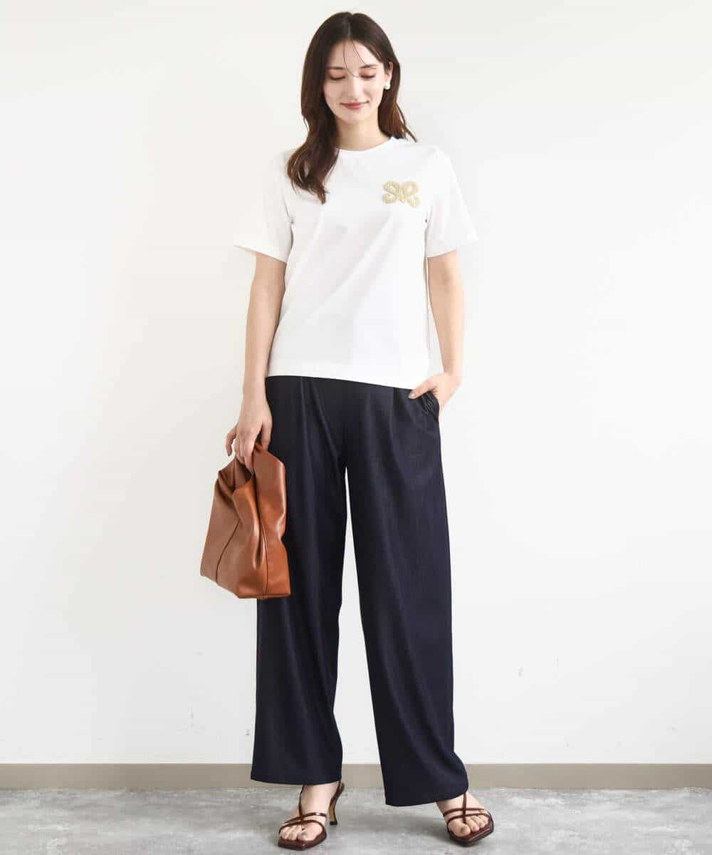 FKLJA80150 MK MICHEL KLEIN(MK ミッシェルクラン) ソフトデニムライクバレルパンツ/洗える ネイビー