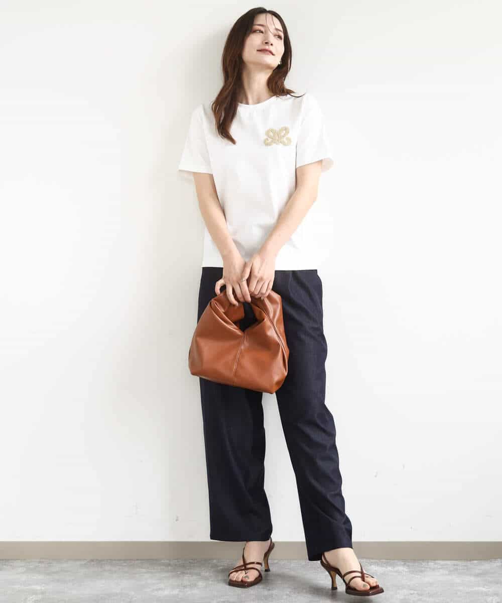 FKLJA80150 MK MICHEL KLEIN(MK ミッシェルクラン) ソフトデニムライクバレルパンツ/洗える ネイビー
