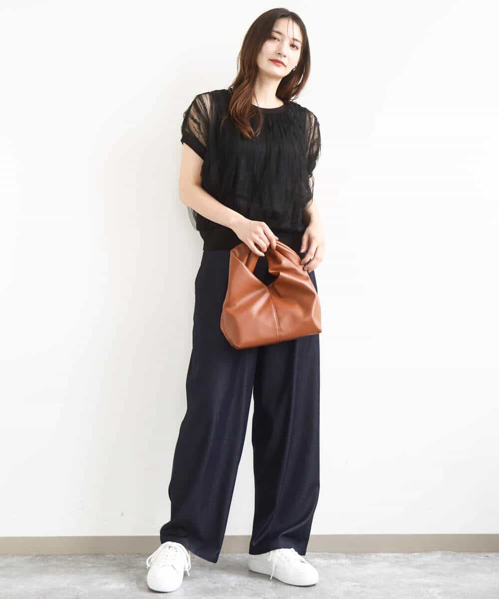 FKLJA80150 MK MICHEL KLEIN(MK ミッシェルクラン) ソフトデニムライクバレルパンツ/洗える ネイビー