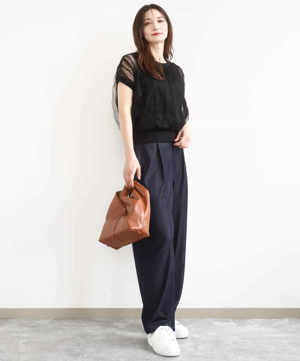 FKLJA80150 MK MICHEL KLEIN(MK ミッシェルクラン) ソフトデニムライクバレルパンツ/洗える ネイビー
