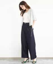 FKLJA80150 MK MICHEL KLEIN(MK ミッシェルクラン) ソフトデニムライクバレルパンツ/洗える ネイビー