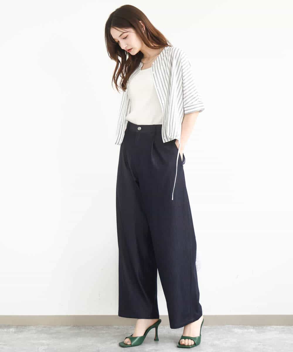 FKLJA80150 MK MICHEL KLEIN(MK ミッシェルクラン) ソフトデニムライクバレルパンツ/洗える ネイビー
