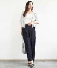 FKLJA80150 MK MICHEL KLEIN(MK ミッシェルクラン) ソフトデニムライクバレルパンツ/洗える ネイビー