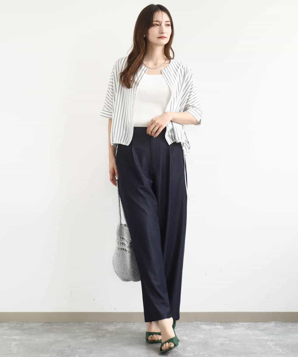 FKLJA80150 MK MICHEL KLEIN(MK ミッシェルクラン) ソフトデニムライクバレルパンツ/洗える ネイビー