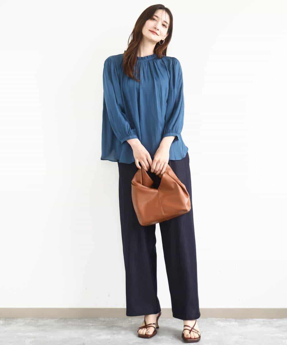 FKLJA80150 MK MICHEL KLEIN(MK ミッシェルクラン) ソフトデニムライクバレルパンツ/洗える ネイビー
