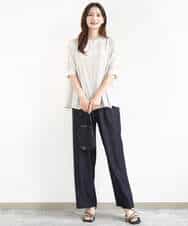 FKLJA80150 MK MICHEL KLEIN(MK ミッシェルクラン) ソフトデニムライクバレルパンツ/洗える ネイビー
