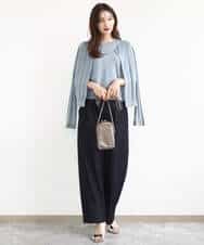 FKLJA80150 MK MICHEL KLEIN(MK ミッシェルクラン) ソフトデニムライクバレルパンツ/洗える ネイビー