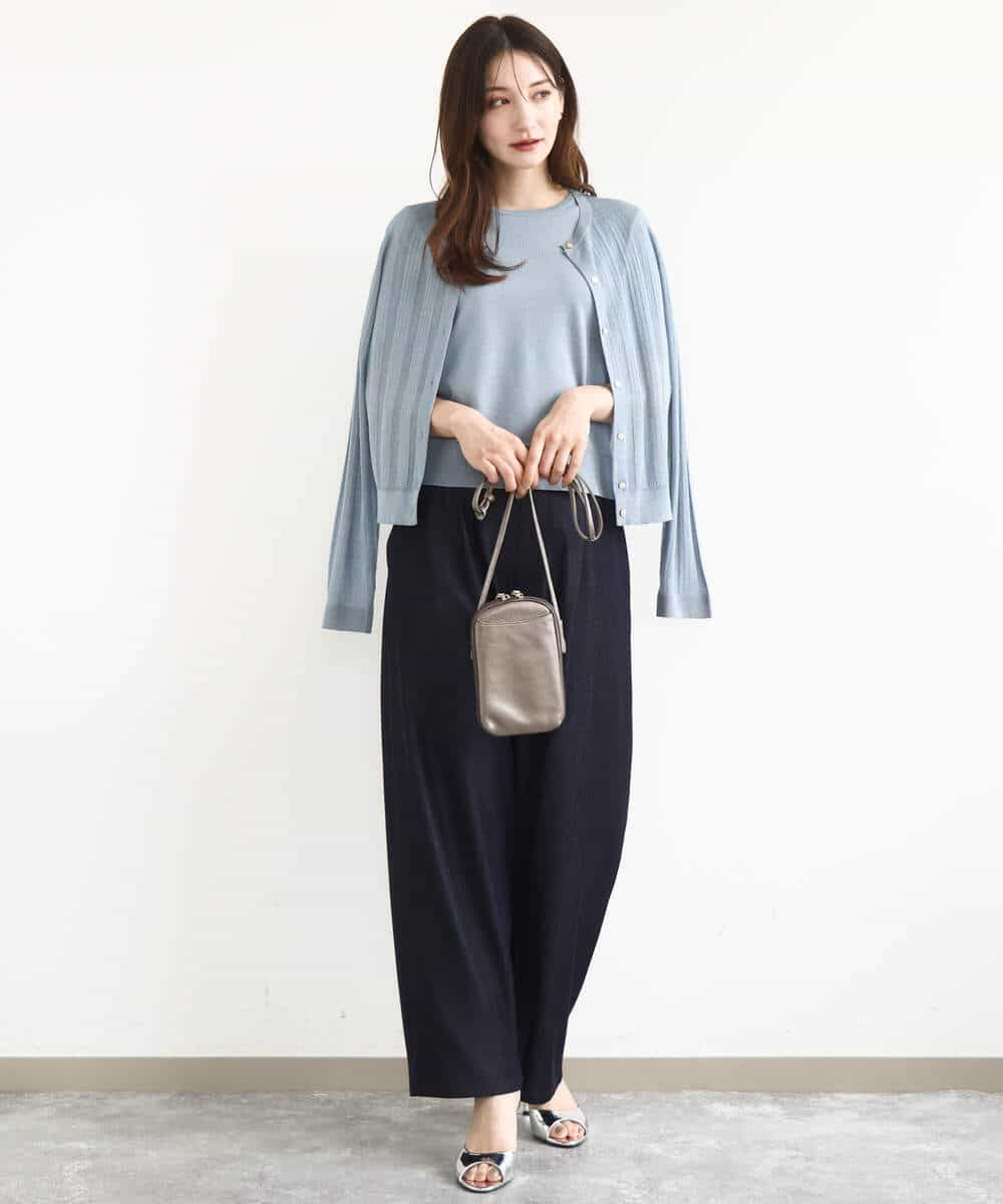 FKLJA80150 MK MICHEL KLEIN(MK ミッシェルクラン) ソフトデニムライクバレルパンツ/洗える ネイビー