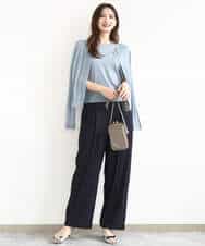 FKLJA80150 MK MICHEL KLEIN(MK ミッシェルクラン) ソフトデニムライクバレルパンツ/洗える ネイビー