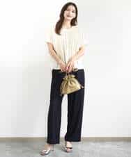 FKLJA80150 MK MICHEL KLEIN(MK ミッシェルクラン) ソフトデニムライクバレルパンツ/洗える ネイビー