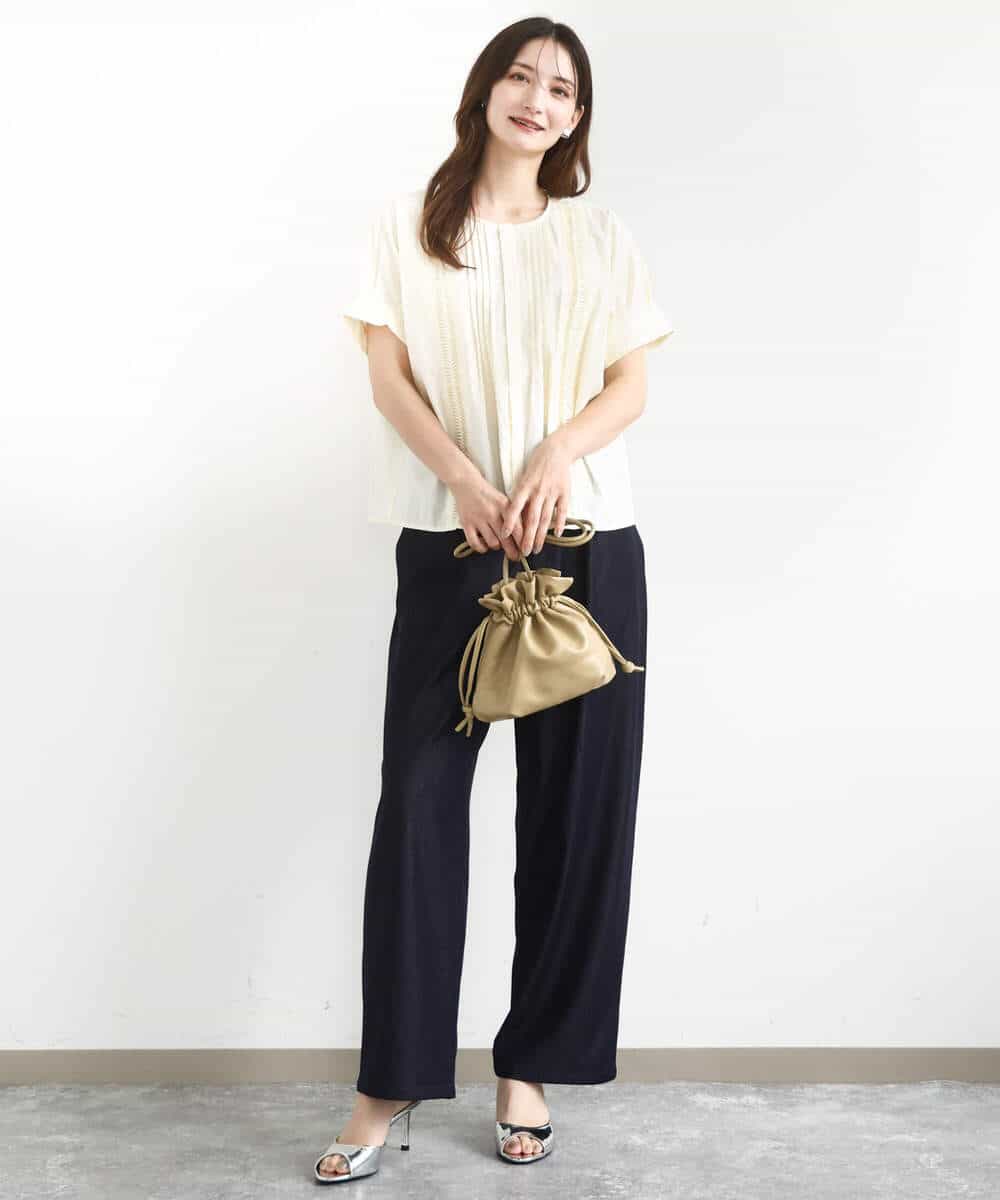 FKLJA80150 MK MICHEL KLEIN(MK ミッシェルクラン) ソフトデニムライクバレルパンツ/洗える ネイビー