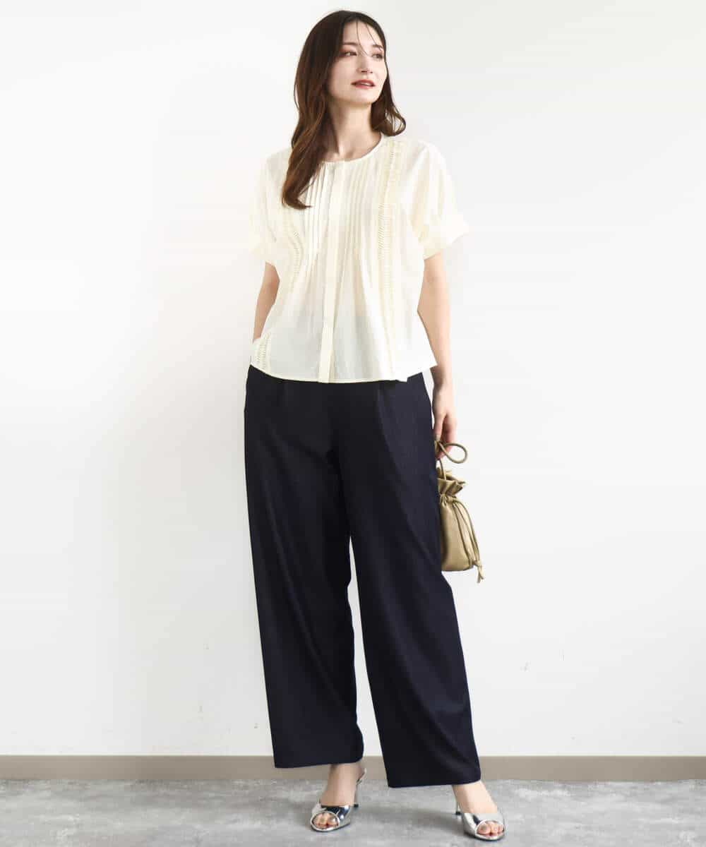 FKLJA80150 MK MICHEL KLEIN(MK ミッシェルクラン) ソフトデニムライクバレルパンツ/洗える ネイビー