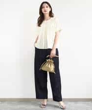 FKLJA80150 MK MICHEL KLEIN(MK ミッシェルクラン) ソフトデニムライクバレルパンツ/洗える ネイビー