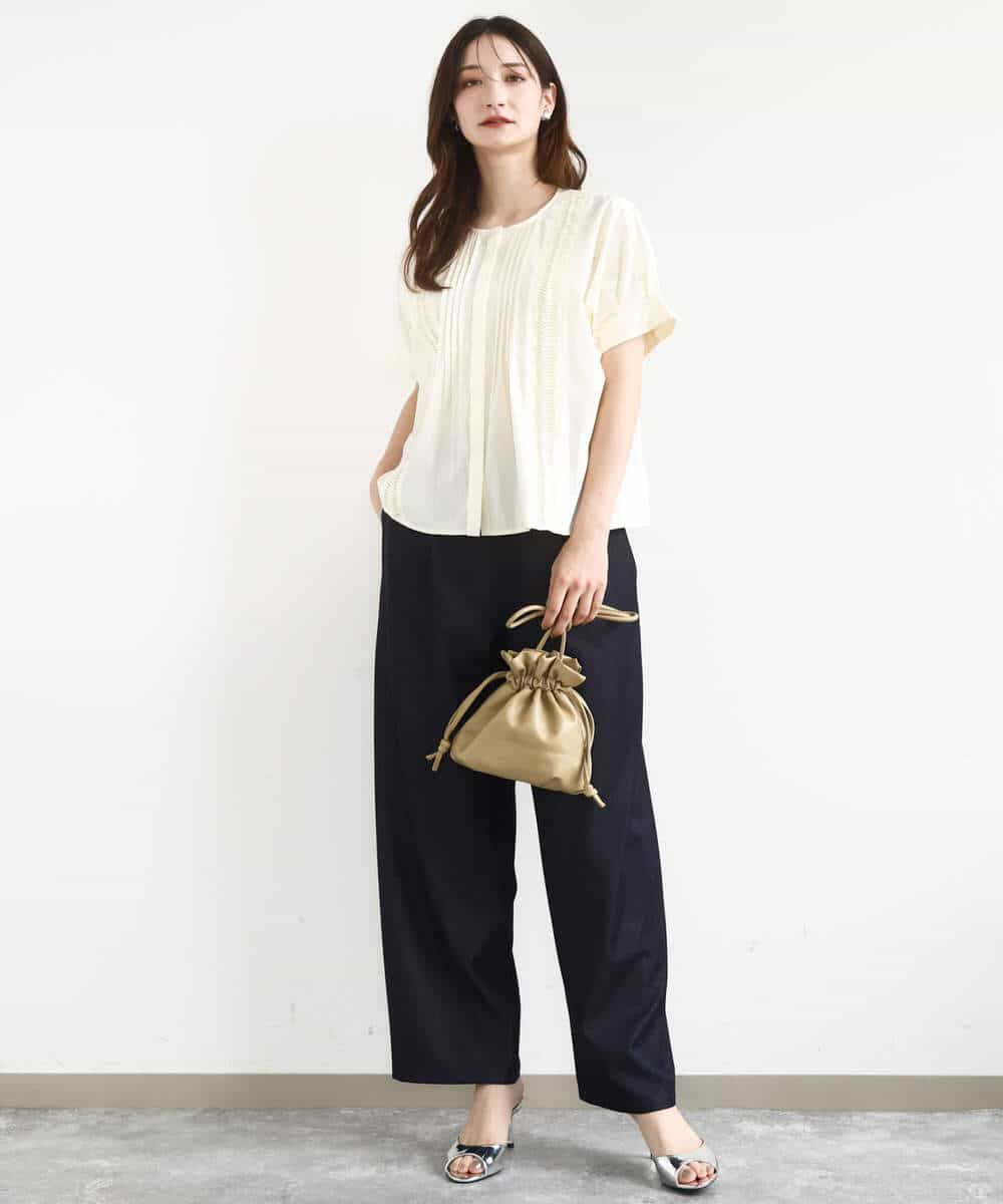 FKLJA80150 MK MICHEL KLEIN(MK ミッシェルクラン) ソフトデニムライクバレルパンツ/洗える ネイビー