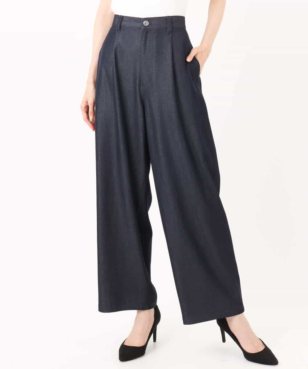 FKLJA80150 MK MICHEL KLEIN(MK ミッシェルクラン) ソフトデニムライクバレルパンツ/洗える ネイビー