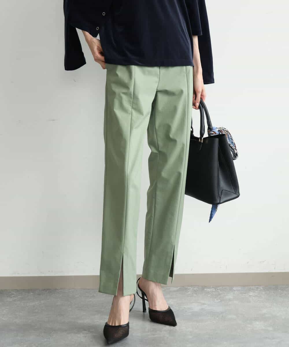 FKLJD30170 MK MICHEL KLEIN(MK ミッシェルクラン) [洗える]センタースリット入りストレッチパンツ ブラック