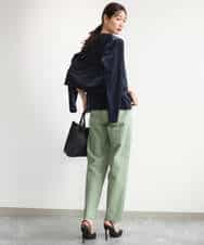 FKLJD30170 MK MICHEL KLEIN(MK ミッシェルクラン) [洗える]センタースリット入りストレッチパンツ ブラック